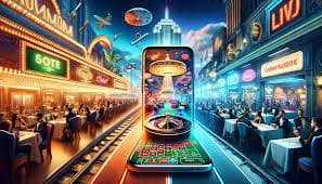 Multi-game dashboard showing live casino and sports tabs